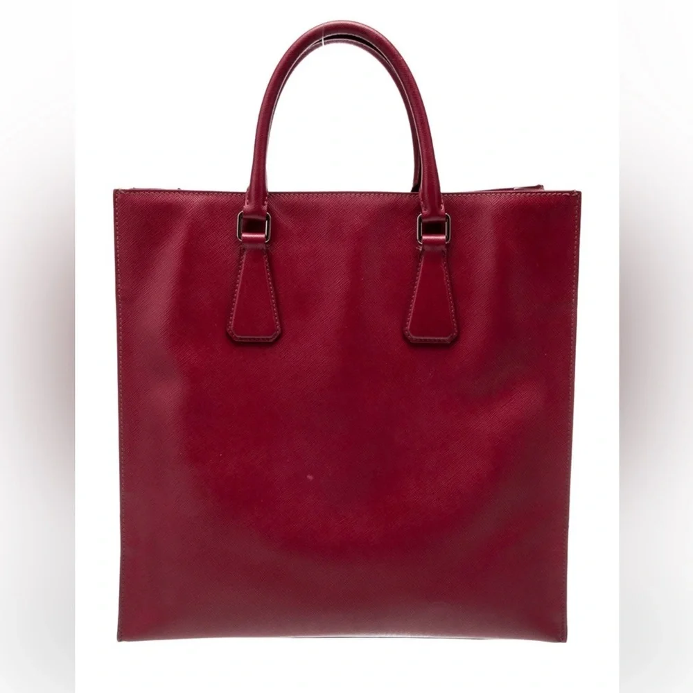 Prada Saffiano red leather handle bag - Picture 2 of 6